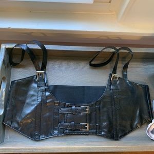Sexy Black Wide Band Belt